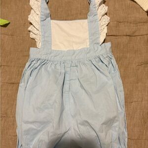 Charming Sky Blue Kids Overalls with Lace